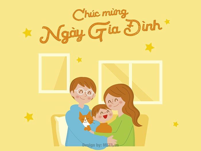 Thiệp chúc mừng Ngày Gia Đình Việt Nam ấn tượng