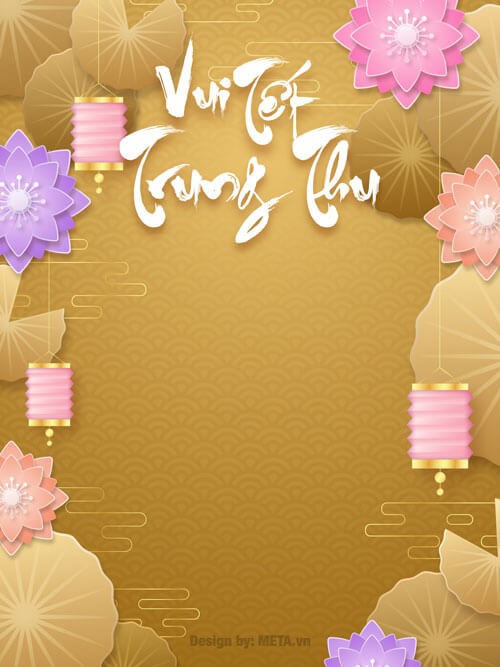 Mẫu thiệp dọc chúc ngày Tết Trung Thu