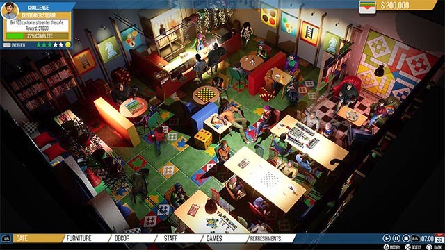 Quản lý quán cafe boardgame trong game mô phỏng chiến lược Board Game Cafe