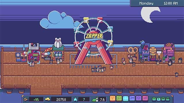 Xây dựng các trò chơi, cửa hàng và nhà hàng để thu hút đám đông