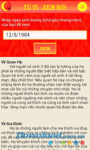 Bói ngày sinh for Android