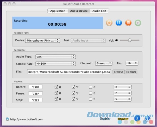 Boilsoft Audio Recorder for Mac