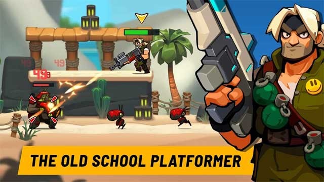 Bombastic Brothers cho Android là sự kết hợp giữa lối chơi đi cảnh cổ điển với gameplay bắn súng hấp dẫn