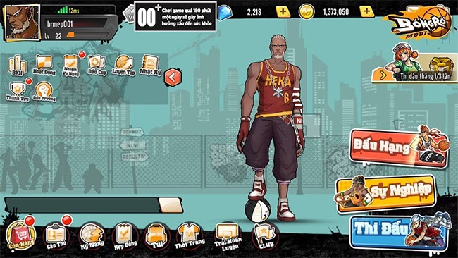 Giao diện game bóng rổ mobi