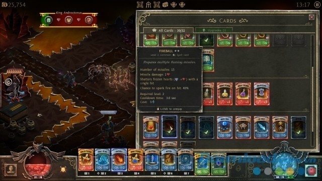 Sử dụng các thẻ bài tuyệt chiêu trong game nhập vai Book of Demons cho máy tính