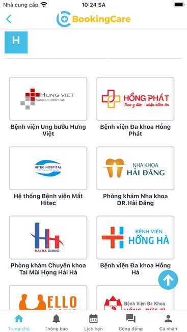 Đặt lịch khám trên nhiều bệnh viện, phòng khám