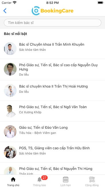 Hệ thống bác sĩ giỏi đầu ngành trên toàn quốc