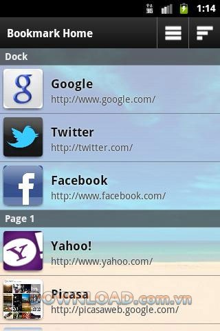 Bookmark Home for Android