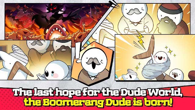 Bạn trở thành niềm hy vọng cuối cùng của Dude World trong game Boomerang RPG