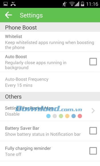 Các cài đặt cơ bản trong Booster