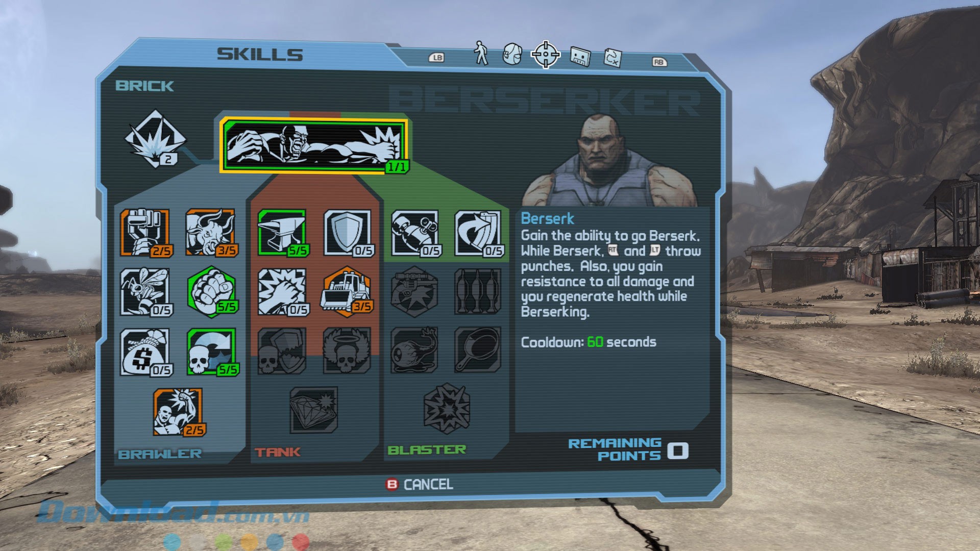 Nâng cấp kĩ năng nhân vật