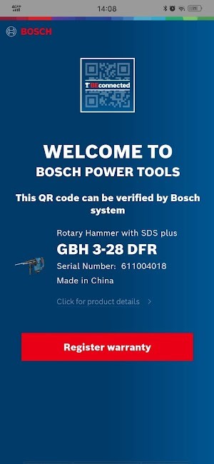 Quét mã QR và đăng ký dụng cụ điện cầm tay Bosch của bạn để được bảo hành không cần giấy tờ