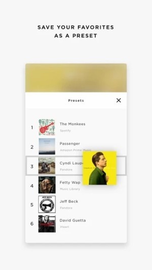 Lưu các bài nhạc yêu thích trong Presets