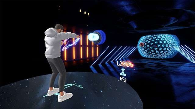 Tập đấm bốc trên nền nhạc điện tử nhịp độ cao và sôi động