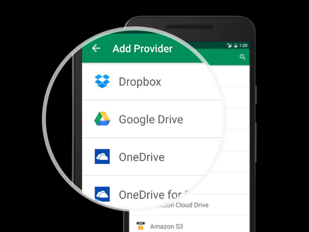 Thêm nhà cung cấp dịch vụ vào Boxcryptor cho Android