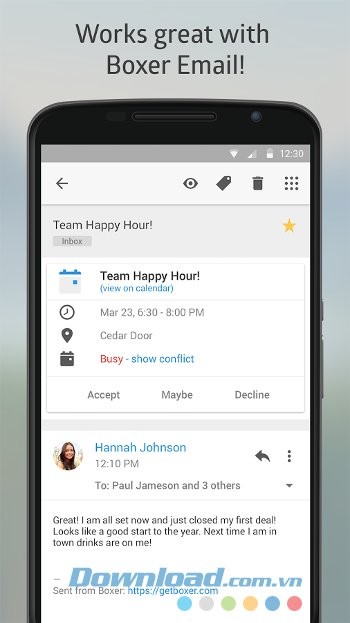 Tối ưu hóa Boxer Calendar khi sử dụng với Boxer Email