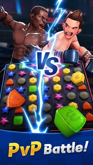 Boxing Star PvP Match 3 cho bạn tham gia vào các trận đấu đấm bốc PvP