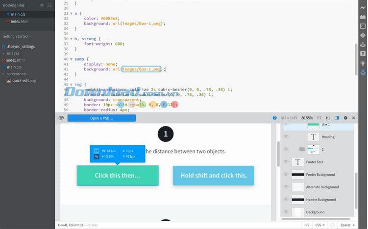 Brackets hỗ trợ trích xuất từ PSD