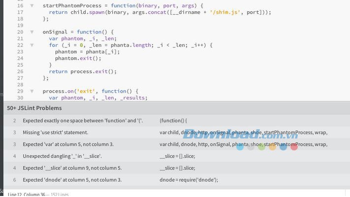 Thông báo các lỗi JavaScript với công cụ JSLint của Brackets