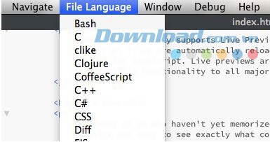 Chuyển đổi ngôn ngữ trong Brackets
