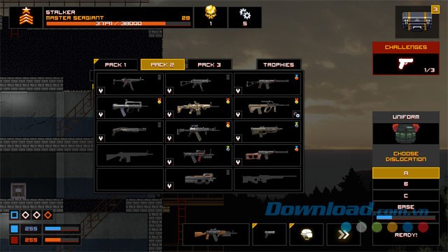 Lựa chọn vũ khí trong game bắn súng miễn phí BRAIN / OUT cho máy tính và Mac