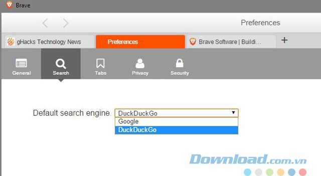 Các lựa chọn cài đặt