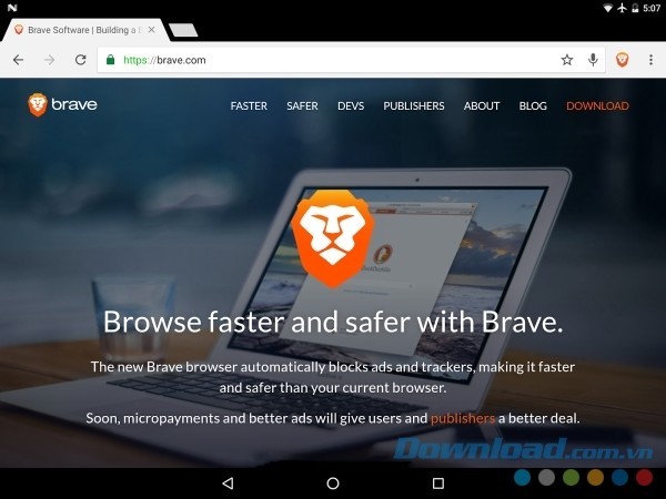 Brave Browser: Fast AdBlocker cho Android tăng tốc độ duyệt web lên tối đa