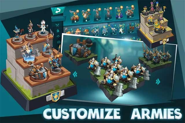 Tùy chỉnh và nâng cấp đội quân của bạn để nâng cao cơ hội giành chiến thắng trong Brave Conquest