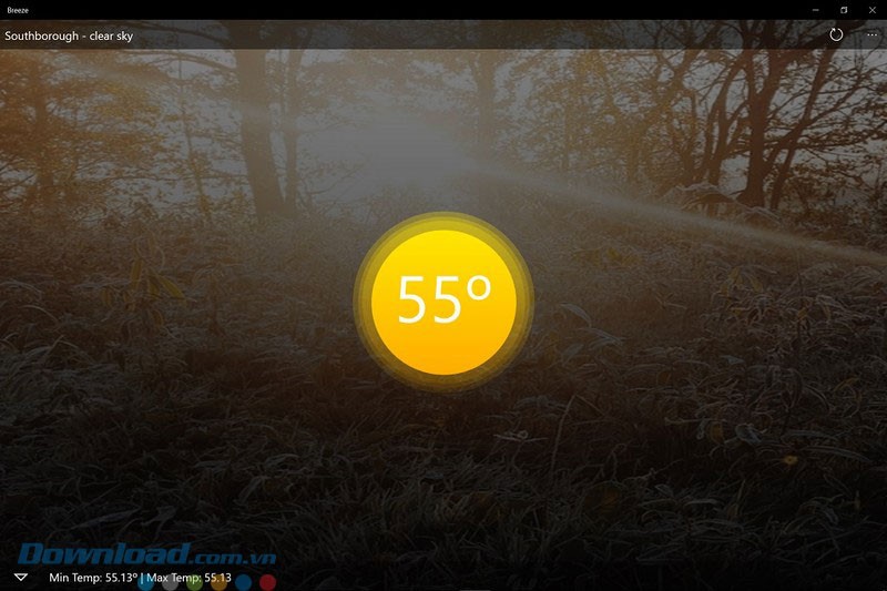 Giao diện ứng dụng Breeze - Weather