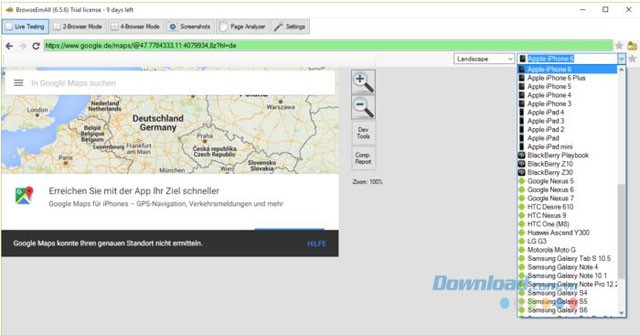 Kiểm tra tính tương thích với thiết bị mobile