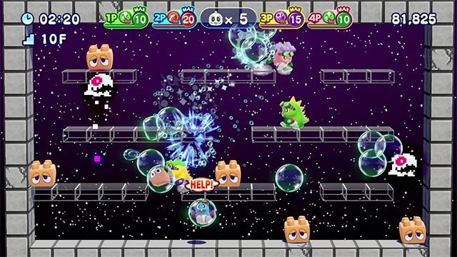 Lối chơi hành động kết hợp giải đố trong Bubble Bobble 4 Friends: The Baron's Workshop 2021