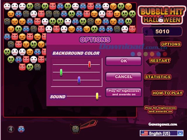 Lựa chọn thay đổi màu sắc cho hình nền