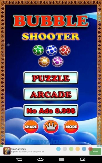 Giao diện game Bubble Shooter