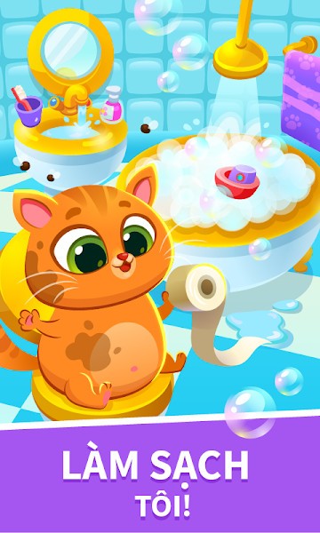 Tắm cho mèo ảo Bubbu