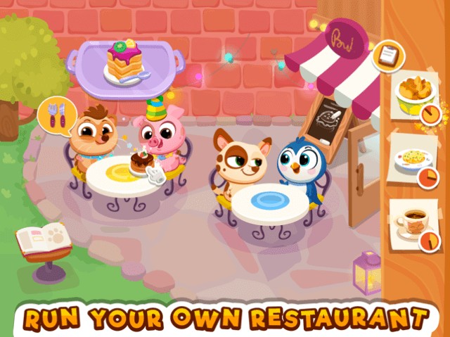 Điều hành nhà hàng của bạn trong game Bubbu Restaurant
