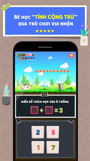 Bé học Tính cộng trừ qua trò chơi vui nhộn