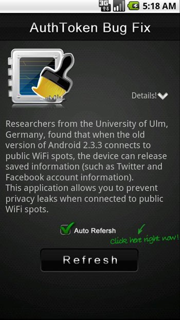 Bug Fix - AuthoToken for Android
