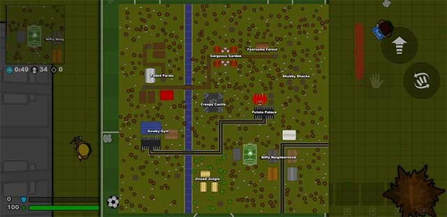 Khi đủ người, bạn sẽ được đưa vào trận đấu tại một vị trí ngẫu nhiên trên bản đồ