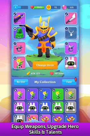 Trang bị vũ khí, nâng cấp hero