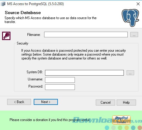 Phần mềm chuyển dữ liệu Bullzip MS Access to PostgreSQL