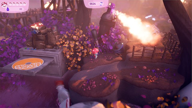 Bối cảnh game Bumpkin and Sprout là khu rừng ngập tràn rác thải và hỗn loạn