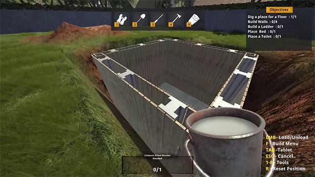 Xây dựng hầm trú ẩn an toàn, tiện nghi để thỏa mãn khách hàng trong game giả lập Bunker Builder Simulator