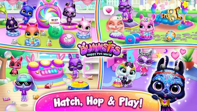 Ấp nở, chăm sóc và chơi cùng những con thỏ dễ thương trong game Bunnsies