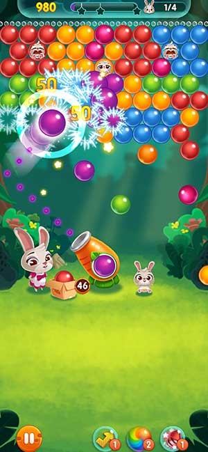 Game bắn bóng cùng thỏ xinh xắn Bunny Pop cho iOS