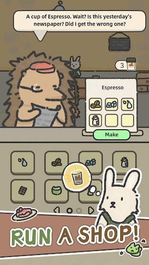 Bunnysip Tale cho bạn điều hành một tiệm cà phê ấm cúng