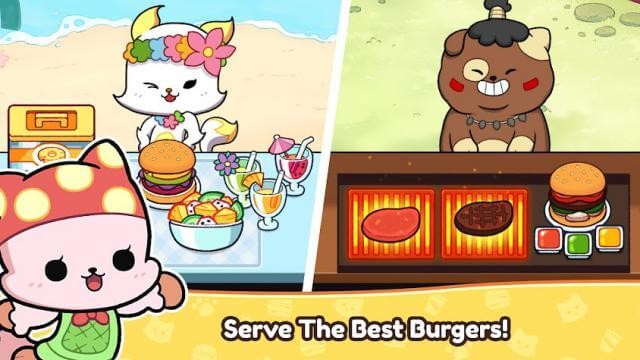 Phục vụ khách hàng những chiếc Burger tốt nhất trong game Burger Cats