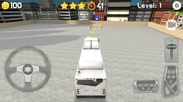 Trổ tài đỗ xe bus vào đúng vị trí trong bãi đỗ xe đầy chướng ngại vật của Bus Parking 3D game