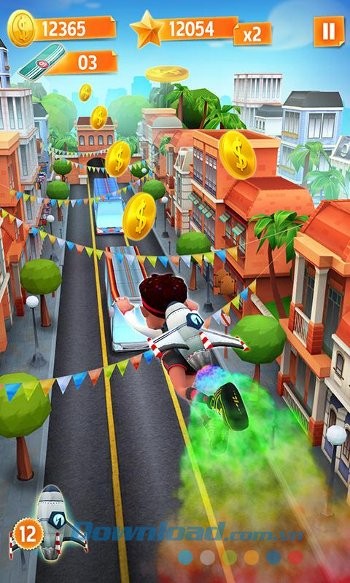 Tăng tốc độ đua với phương tiện siêu mạnh trong Bus Rush