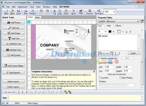 Business Card Designer Plus