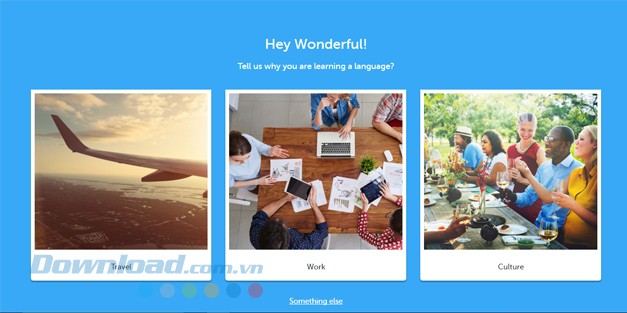 Lựa chọn lĩnh vực muốn học tập trong ứng dụng học ngoại ngữ Busuu